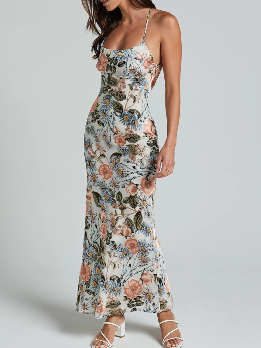 NWT Showpo Constanzie Midi Dress In Peach Floral